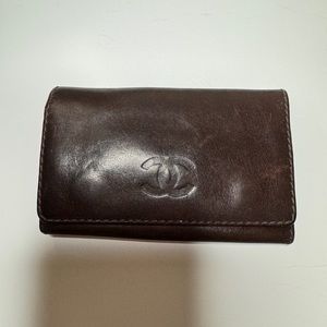 Chanel Vintage Brown Leather Key Holder